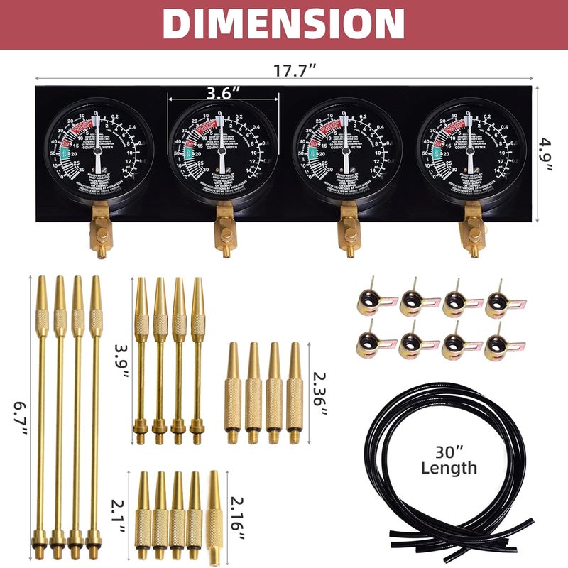 Alltooetools Universal Vacuum Carburetor Synchronization Balancer Gauge Carb Synchronizer Adjustment Tool Kit Compatible with Motorcycle BMW Honda Yamaha Kawasaki Suzuki GS KZ XS CB 550 650 750 - Image 3